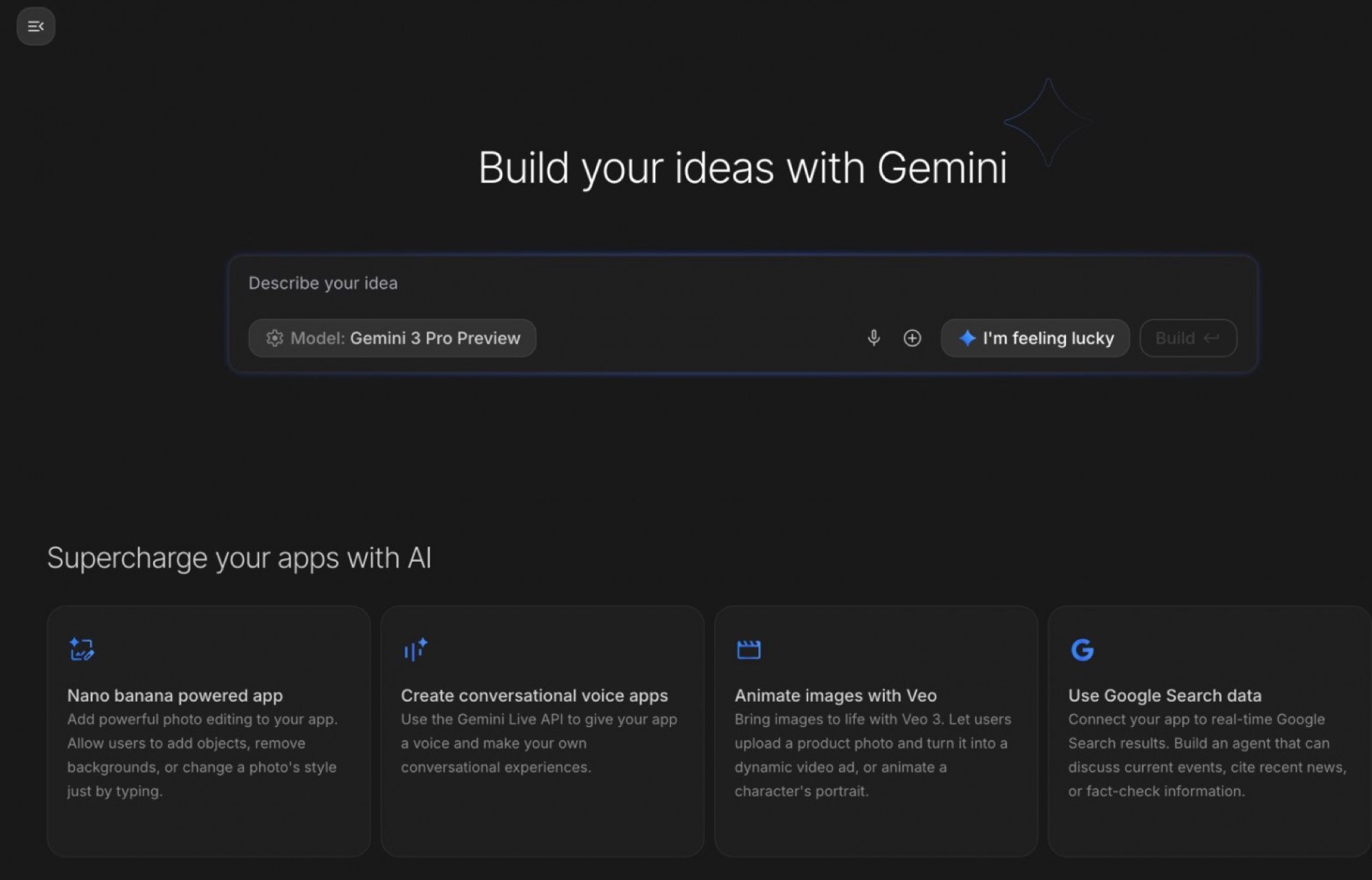 Google AI Studio с моделью Gemini 3 Pro Preview
